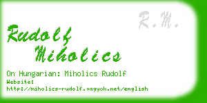 rudolf miholics business card